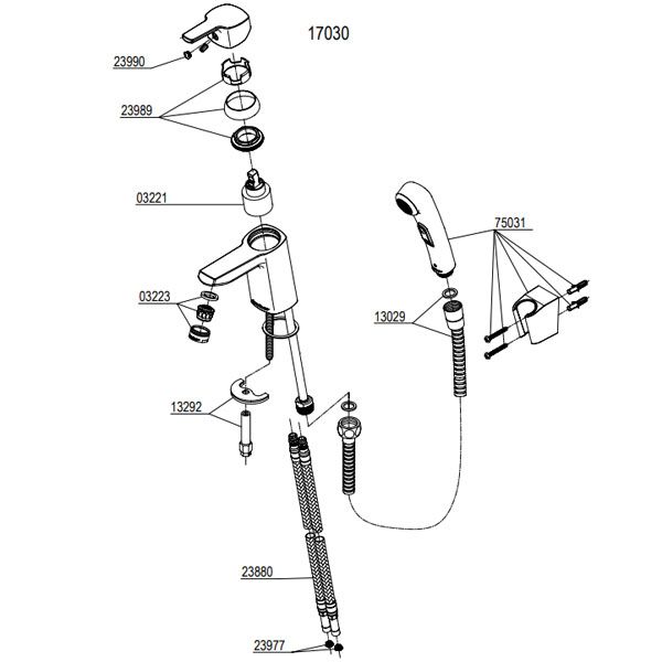 Damixa Pine Basin Mixer Chrome 1703000 Spare Parts